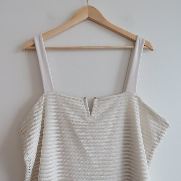 GOOD AMERICAN Sheer Mesh Midi Dress in Netural Ivory - GA Size 6 / 3XL NWT - Picture 3 of 14